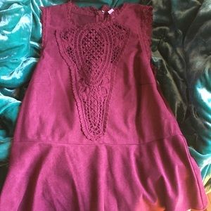 Francesca’s Red suede lace peplum blouse